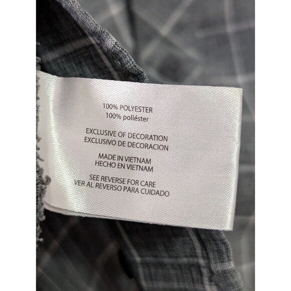 ORVIS Button Shirt Mens Large Gray White Plaid Short Sleeve Lightweight Outdoors - Picture 6 of 6